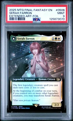2025 MTG FINAL FANTASY EXTENDED ART-FOIL CRYSTALLIZED SERAH/SERAH FARRON PSA 9 - Image 1
