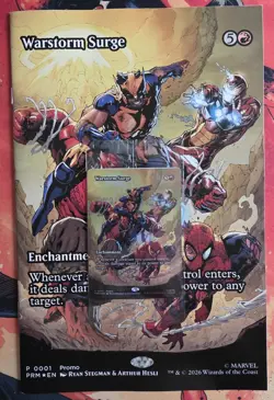 MTG Warstorm Surge P 001 Promo w/ Avengers Armageddon Variant Comic - Image 1
