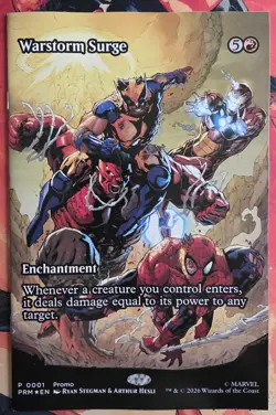 MTG Warstorm Surge P 001 Promo w/ Avengers Armageddon Variant Comic - Image 3