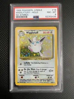 *No Symbol Error* 1999 Pokemon Wigglytuff Holo Jungle Set 16/64 PSA 8 - Image 1