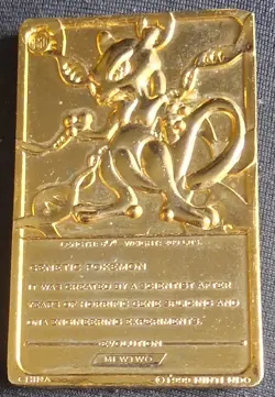 1999 Pokemon MewTwo - Gold Plated Bar Card - Limited Edition - Burger King 🔥 - Image 2