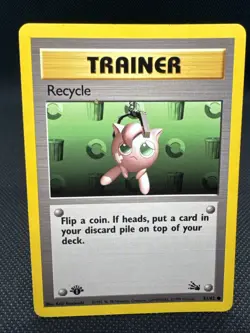 Recycle 61/62 Fossil 1st Edition NM- Pokemon Trainer TCG Jigglypuff - Image 1
