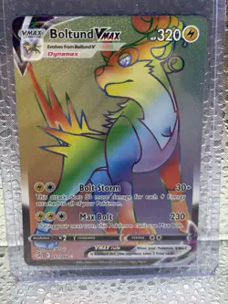 Pokemon TCG Boltund VMAX 267/264 Rainbow Secret Rare Fusion Strike - Image 1