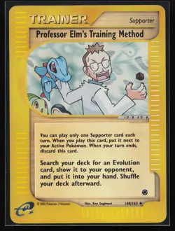 Reverse Holo E-Reader Professor Elm's Training Method 148/165 Expedition Pokemon - Image 1