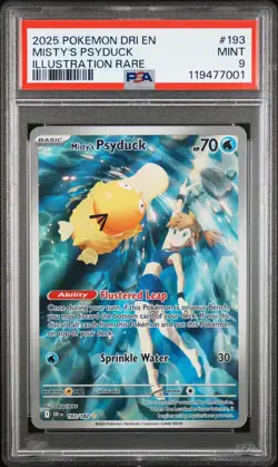 2025 POKEMON DRI EN-DESTINED RIVALS ILLUSTRATION RARE #193 MISTY'S PSYDUCK PSA 9 - Image 1