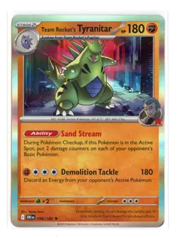 Team Rocket's Tyranitar 096/182 Holo Rare SV10: Destined Rivals Pokemon TCG NM - Image 1