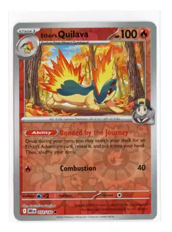 Ethan's Quilava 033/182 Common Reverse Holo SV10: Destined Rivals Pokemon NM - Image 1