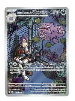 Team Rocket's Weezing 199/182 Illustration Rare Holo Destined Rivals Pokemon NM - Image 1