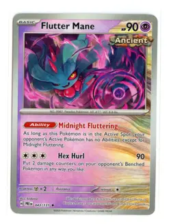 Flutter Mane (Master Ball Pattern) 043/131 R Prismatic Evolutions Pokemon LP - Image 1