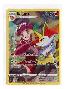 Braixen TG01/TG30 Ultra Rare Holo Silver Tempest Trainer Gallery Pokemon NM - Image 1