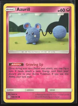 Azurill 146/236 Common Cosmic Eclipse Pokemon Near Mint - Image 1