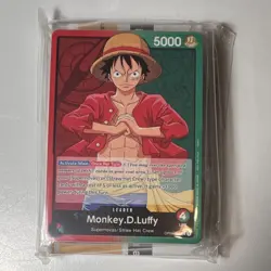 Bandai One Piece CCG Monkey.D.Luffy Leader OP02-001 5000 Power post errata - Image 1