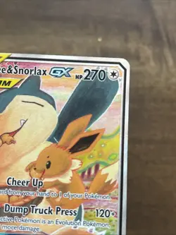 Pokemon Eevee & Snorlax GX TAG TEAM Promo Full Art Holo SM169 Card TCG Pokemon - Image 4