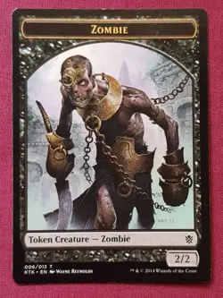 Magic The Gathering KHANS OF TARKIR ZOMBIE TOKEN card MTG - Image 1