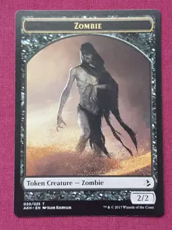 Magic The Gathering AMONKHET ZOMBIE TOKEN card MTG - Image 1