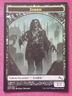 Magic The Gathering UNSTABLE FOIL ZOMBIE token card MTG - Image 1