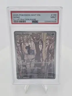 2025 POKEMON WHT EN-WHITE FLARE ILLUSTRATION RARE #146 DEINO PSA 9 - Image 1