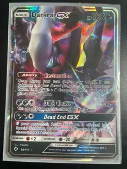 Darkrai GX - 88/147 - Pokemon Burning Shadows Sun & Moon Ultra Rare Card NM - Image 1