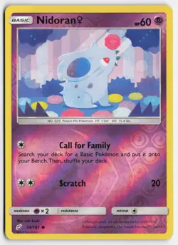Nidoran F 54/181 Common Team Up Pokemon Reverse Holo Lightly Played - Image 1