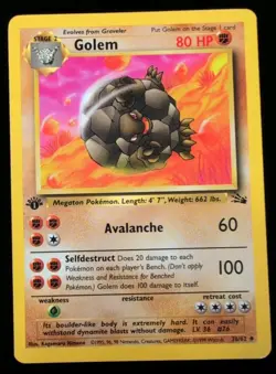 Golem 1st Edition 36/62 Pokemon Fossil Pack Fresh - Image 1