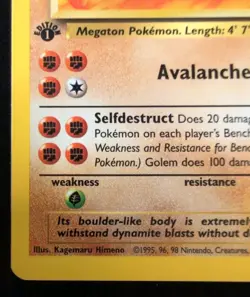 Golem 1st Edition 36/62 Pokemon Fossil Pack Fresh - Image 5