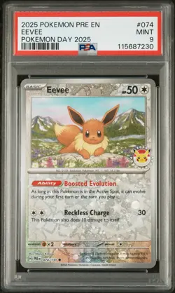 Pokemon TCG Eevee 074/131 Pokemon Day Holo PSA 9 MINT ✨ - Image 1