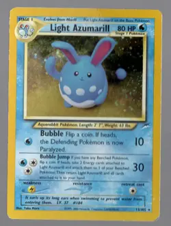 Pokemon TCG Light Azumarill Holo Rare Neo Destiny 013/105 - Image 1