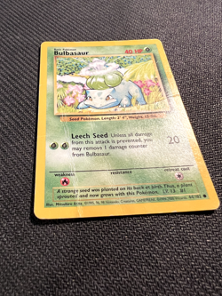 Pokemon TCG Bulbasaur Base Set 44/102 Regular 1999-2000 Wizards Base Set HP - Image 2
