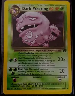 Pokemon TCG Dark Weezing Team Rocket 14 Holo Rare Unlimited HP DM - Image 1