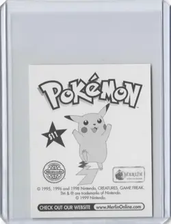Pokemon- 1999 Merlin Meowth Sticker #S11 Prism - Image 2
