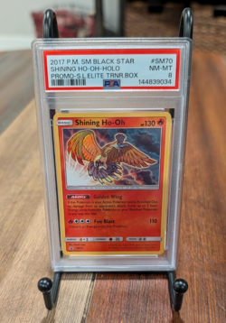 2017 POKEMON SM BLACK STAR PROMO #SM70 SHINING HO-OH-HOLO PSA 8 - Image 1