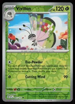 Vivillon 007/191 Uncommon Surging Sparks Pokemon Reverse Holo Near Mint - Image 1