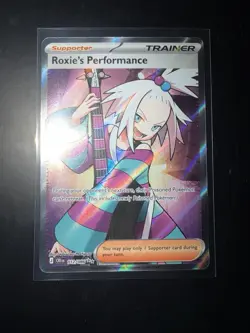 Pokemon ME04: Chaos Rising Roxie's Performance 112/086 Full Art Trainer UR NM - Image 1