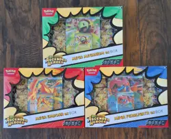 (3) Pokemon Ascended Heroes Mega ex Box Feraligator Emboar Meganium - Image 1