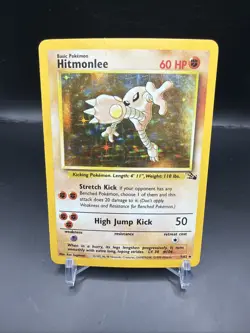 Pokemon TCG Hitmonlee Fossil Holo Rare Unlimited, Lightly Played - Image 1
