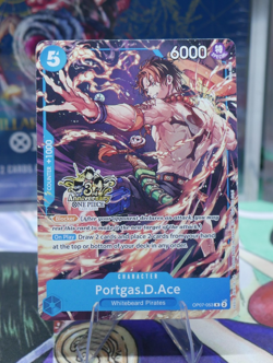 Portgas.D.Ace OP07-053 Alt Art 3rd Anniversary Stamped NON FOIL One Piece TCG NM - Image 1