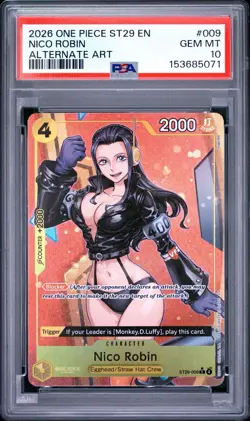 2026 ONE PIECE STARTER DECK 29: EGGHEAD #009 NICO ROBIN ALT ART PSA 10 GEM MINT - Image 1