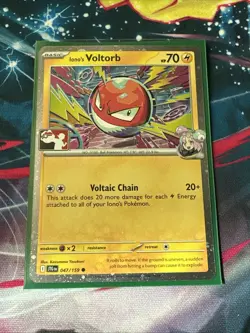 Pokemon Prize Pack Series 7 Iono's Voltorb 047/159 Cosmos Holo - PLAY STAMP - Image 1