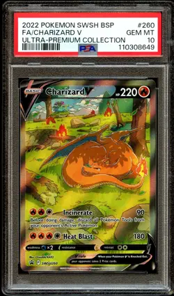 PSA 10 GEM MINT Charizard V SWSH260 FULL ART PROMO SWSH 260 Pokemon Card 649 - Image 2