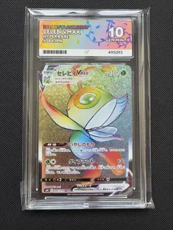 Ace Grading 10 Celebi Vmax 084/070 Jet Black HR Rainbow Japanese Pokemon Card - Image 1