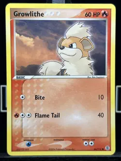 Pokemon Card Growlithe EX FireRed LeafGreen Common 64/112 Regular Near Mint - Image 3