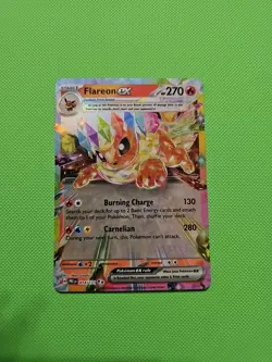 Pokemon TCG S&V Prismatic Evolutions Flareon EX Card 014/131 Double Rare - Image 1
