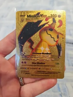 Mimikyu Vmax Gold Foil Fan Art Vinyl Textured Collector Pokemon Display Card - Image 1