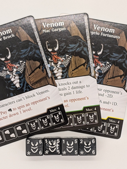 Marvel Dice Masters Avengers VS X-Men AVX VENOM Three Card Set CUR + 4 Dice - Image 1
