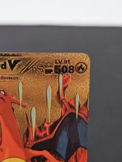 Charizard V Gold Foil Pokemon “Wild Flames” Lv91 508 HP Fan Art Card LP - Image 3