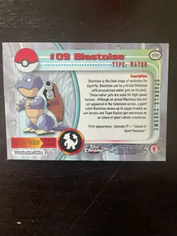 Topps Chrome Series 1 Blastoise #9 Holo Pokemon Card Sparkle Rare - Image 2