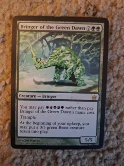 MTG Magic the Gathering 1x Bringer of the Green Dawn Fifth Dawn LP - Image 1