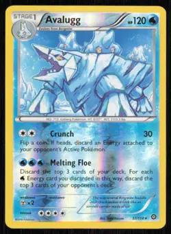 Avalugg 37/114 Rare Steam Siege Pokemon Reverse Holo Lightly Played - Image 1