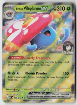 Pokemon Erika's Vileplume ex #003/217 ME: Ascended Heroes Near Mint or Better - Image 1
