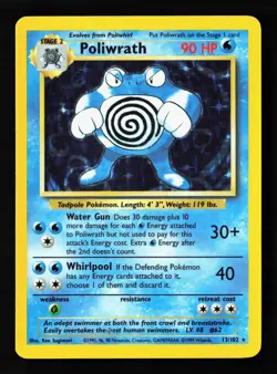 Poliwrath 013/102 Holo Base Set Pokemon Card - scratches - Image 1